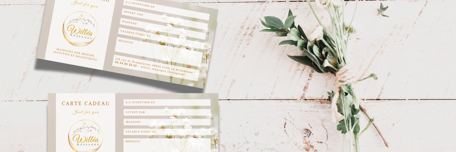 Un cadeau attentionné et personnalisé pour toutes les occasions : la carte cadeau Willéa Massages